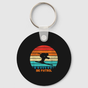 Matching ski patrol ski resort winter skiing sunse key ring
