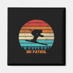 Matching Ski Patrol Ski Resort Winter Skiing Sunse Magnet