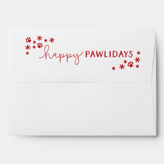 Matching Snowflake Happy Pawlidays Holiday Envelope (Back (Top Flap))