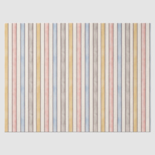 Matching, Subdued Pink, Yellow and Blue Stripes  Tissue Paper