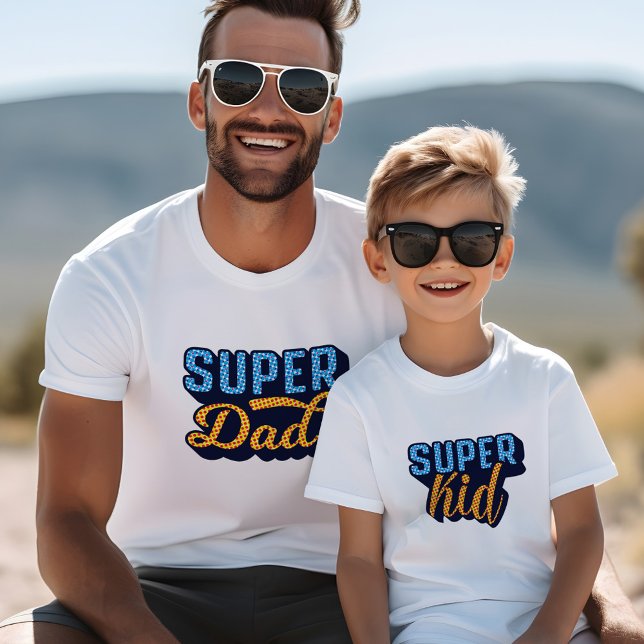 Matching Super Dad &amp; Super Kid Sidekick Father Son Tri-Blend Shirt (Matching Super Dad &amp; Super Kid Sidekick T-Shirt)