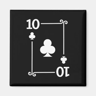 Matching Ten Clubs Suit Playing Cards Modern 10 Magnet