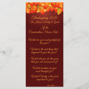 Matching Thanksgiving Leaf Conversation Starter Menu