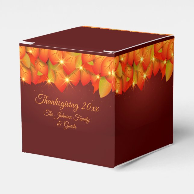 Matching Thanksgiving Orange Leaf Name Year Favour Favour Box