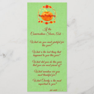 Matching Thanksgiving Pumpkin Conversation Starter Menu