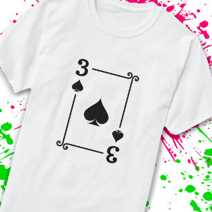 Matching Three Spades Suit Playing Cards Modern 3 T-Shirt