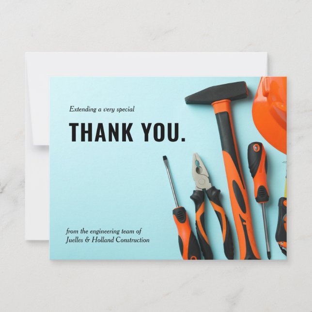 Matching Toolset | Minimal Thank You Card (Front)