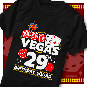 Matching Vegas 29th Birthday Squad Casino Party T-Shirt