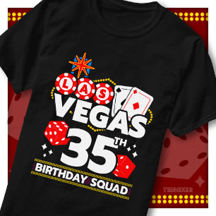 Matching Vegas 35th Birthday Squad Casino Party T-Shirt