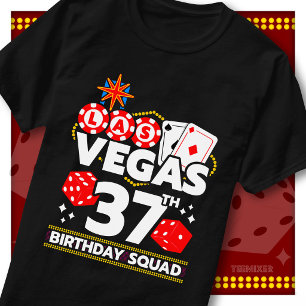 Matching Vegas 37th Birthday Squad Casino Party T-Shirt