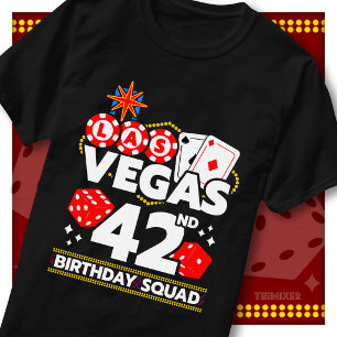 Matching Vegas 42nd Birthday Squad Casino Party T-Shirt
