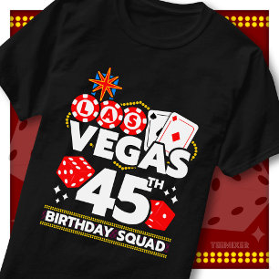 Matching Vegas 45th Birthday Squad Casino Party T-Shirt