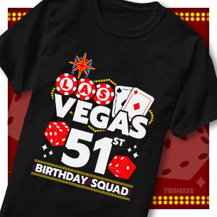 Matching Vegas 51st Birthday Squad Casino Party T-Shirt