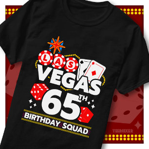 Matching Vegas 65th Birthday Squad Casino Party T-Shirt