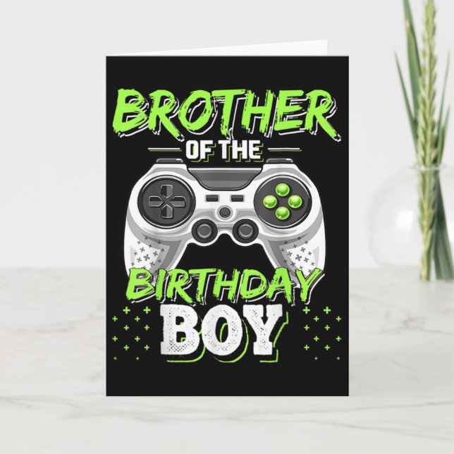 Matching Video Game Birthday Brother Of The Birthd Card (Front)