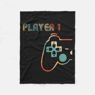 Matching Video Gamers Couple Player 1 Player 2 Fleece Blanket