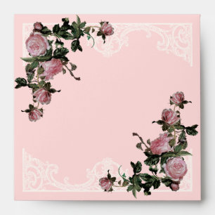 Matching Wedding Envelopes, Trellis Rose Vintage Envelopes
