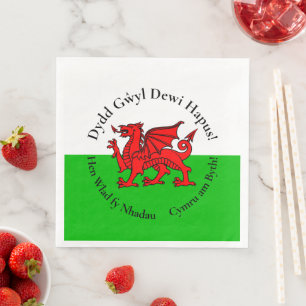 Matching Welsh Dragon St David's Day Napkin