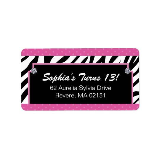 Matching Zebra Print Labels