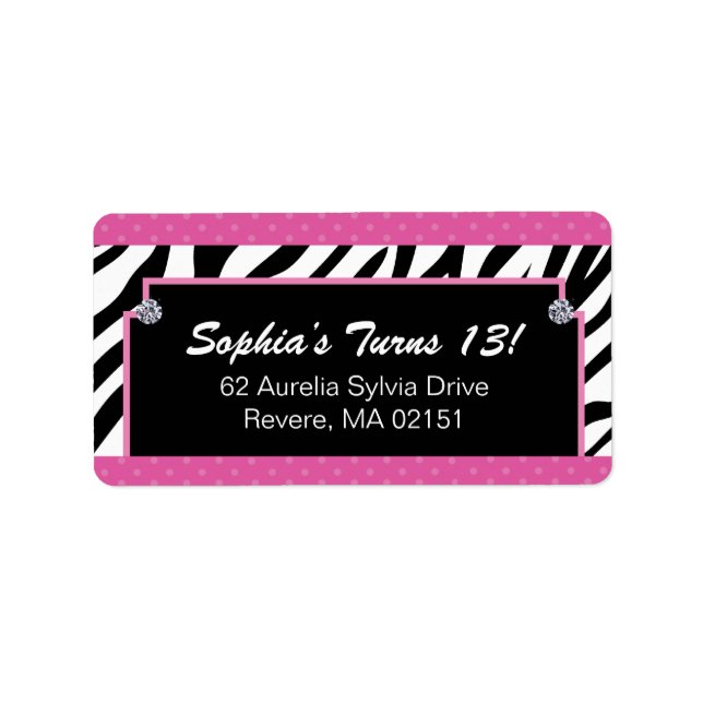 Matching Zebra Print Labels (Front)