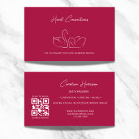 Matchmaker Dating Service QR Code Red Elegant