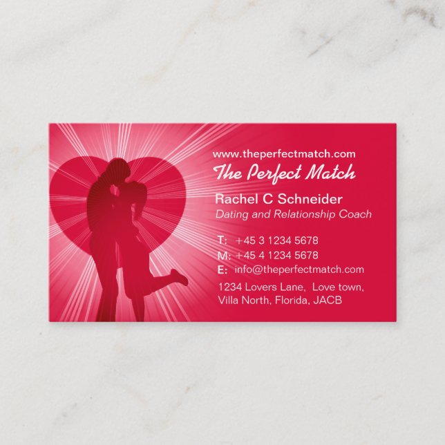 Matchmaker relationship coach business card (Front)