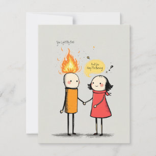 Matchstick Couple Holiday Card
