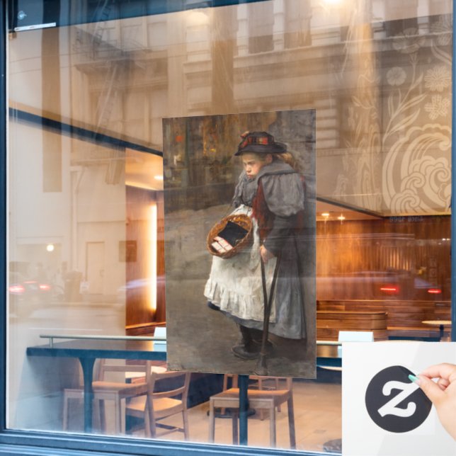 Matchstick Girl Poor Street Urchin Urban Poverty   (Cafe Window)