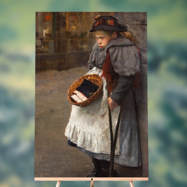 Matchstick Girl Poor Street Urchin Urban Poverty   Acrylic Sign (Neutral)