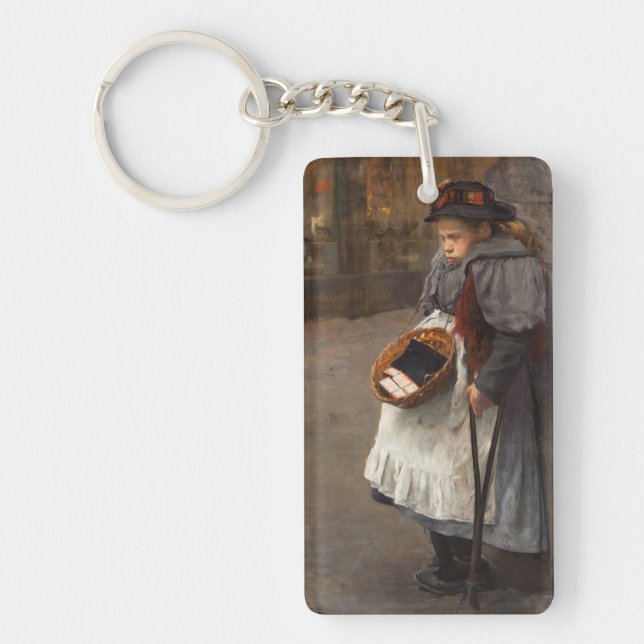 Matchstick Girl Poor Street Urchin Urban Poverty   Key Ring (Front)
