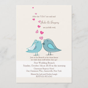 Mated Post Wedding Teal Brunch Invitation
