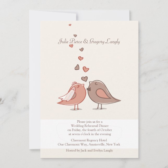 Mated Wedding Rehearsal Dinner Invitation (Front)