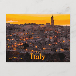 Matera Italy at Sunset Postcard