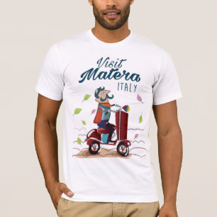 Matera Italy Cartoon Scooter travel print T-Shirt
