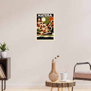 Matera Italy Travel Poster Bauhaus Geometric Art