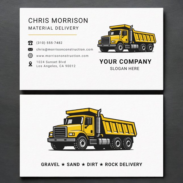 Material Delivery Dump Truck Business Card (Creator Uploaded)