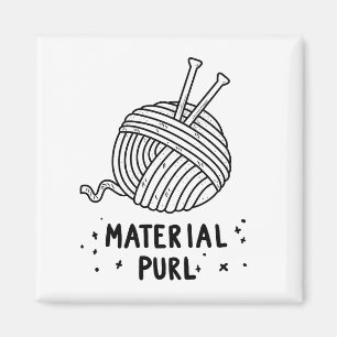 Material Purl Knitting Pun Magnet