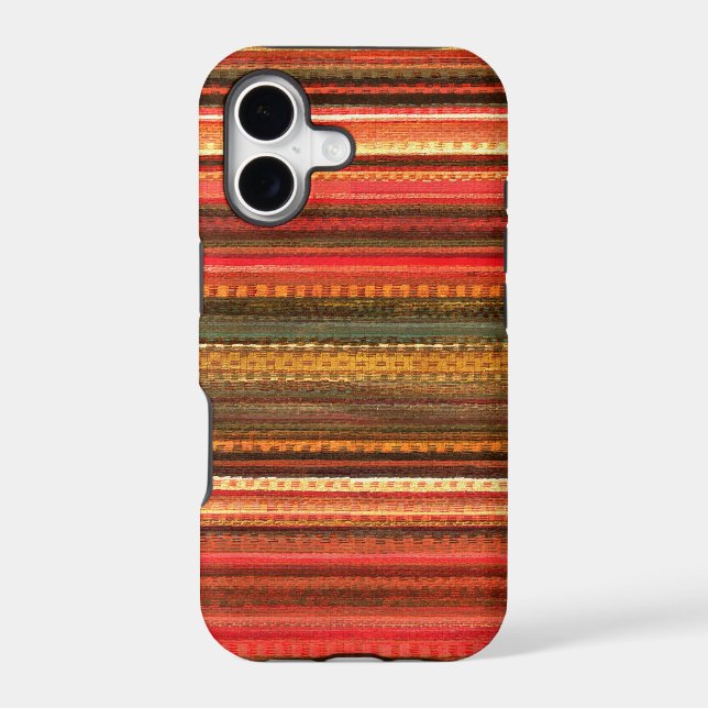 Material Textile Stripes Red Orange and Green (Back)