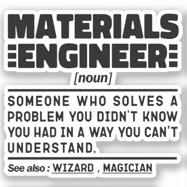Materials Engineer Noun Cool Engineering Worker (Front)