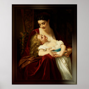 Maternal Affection by Hugues Merle Poster
