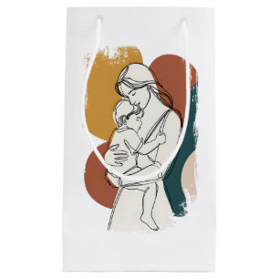 Maternal Serenity: A Minimalist Embrace Small Gift Bag