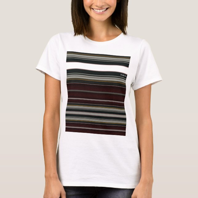 Maternity Long Sleeve T-Shirt - Maroon Stripes (Front)