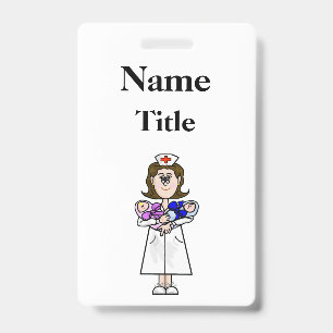 Maternity Nurse With Babies Badge Customise It! ID Badge
