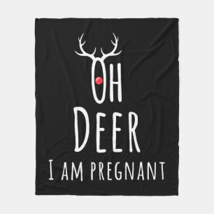 Maternity Pregnancy Pregnant Baby Christmas Deer Fleece Blanket