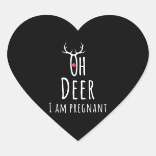 Maternity Pregnancy Pregnant Baby Christmas Deer Heart Sticker