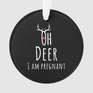 Maternity Pregnancy Pregnant Baby Christmas Deer Ornament