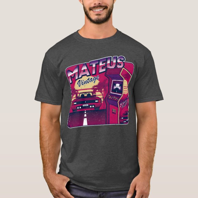 Mateus Personalized Vintage Gamer 80s 90s T-Shirt (Front)