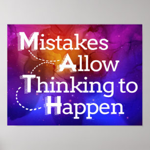 Math Acronym Mistakes Allow Thinking Classroom Poster