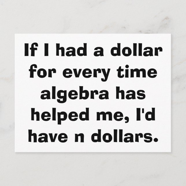 Math Algebra Postcards (Front)