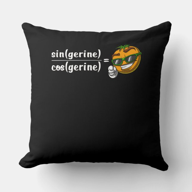 Math Algebra Tangerine Funny Science Joke Cushion (Front)